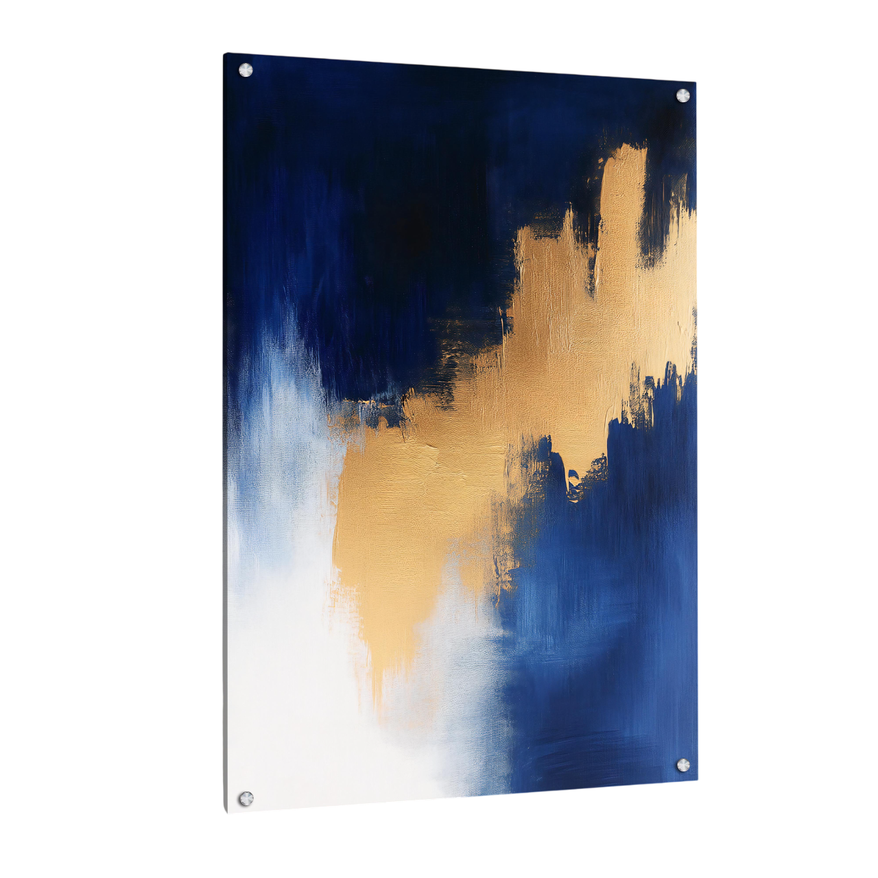 Tableau Abstrait Bleu et Or
