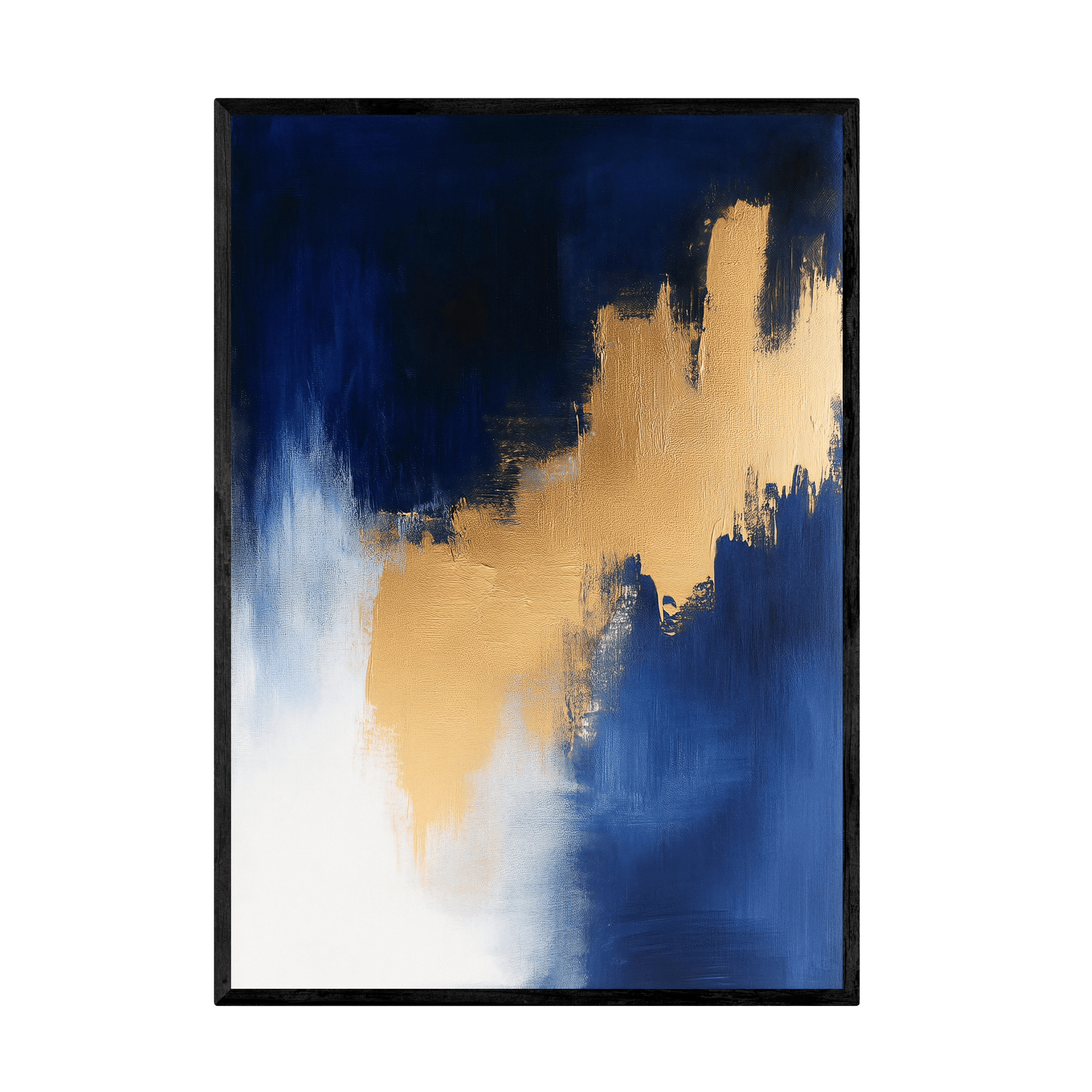 Tableau Abstrait Bleu et Or - La Maison Du Tableau