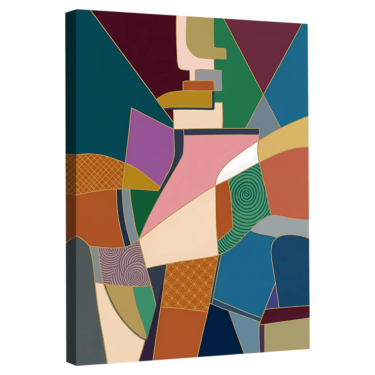 Tableau Abstrait Géométrique Multicolore - La Maison Du Tableau