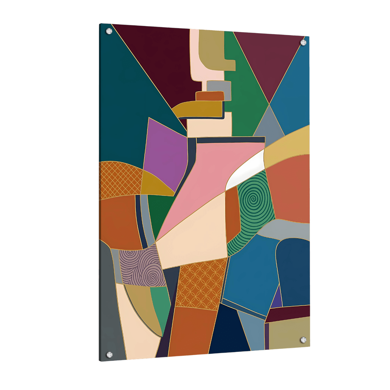 Tableau Abstrait Géométrique Multicolore - La Maison Du Tableau