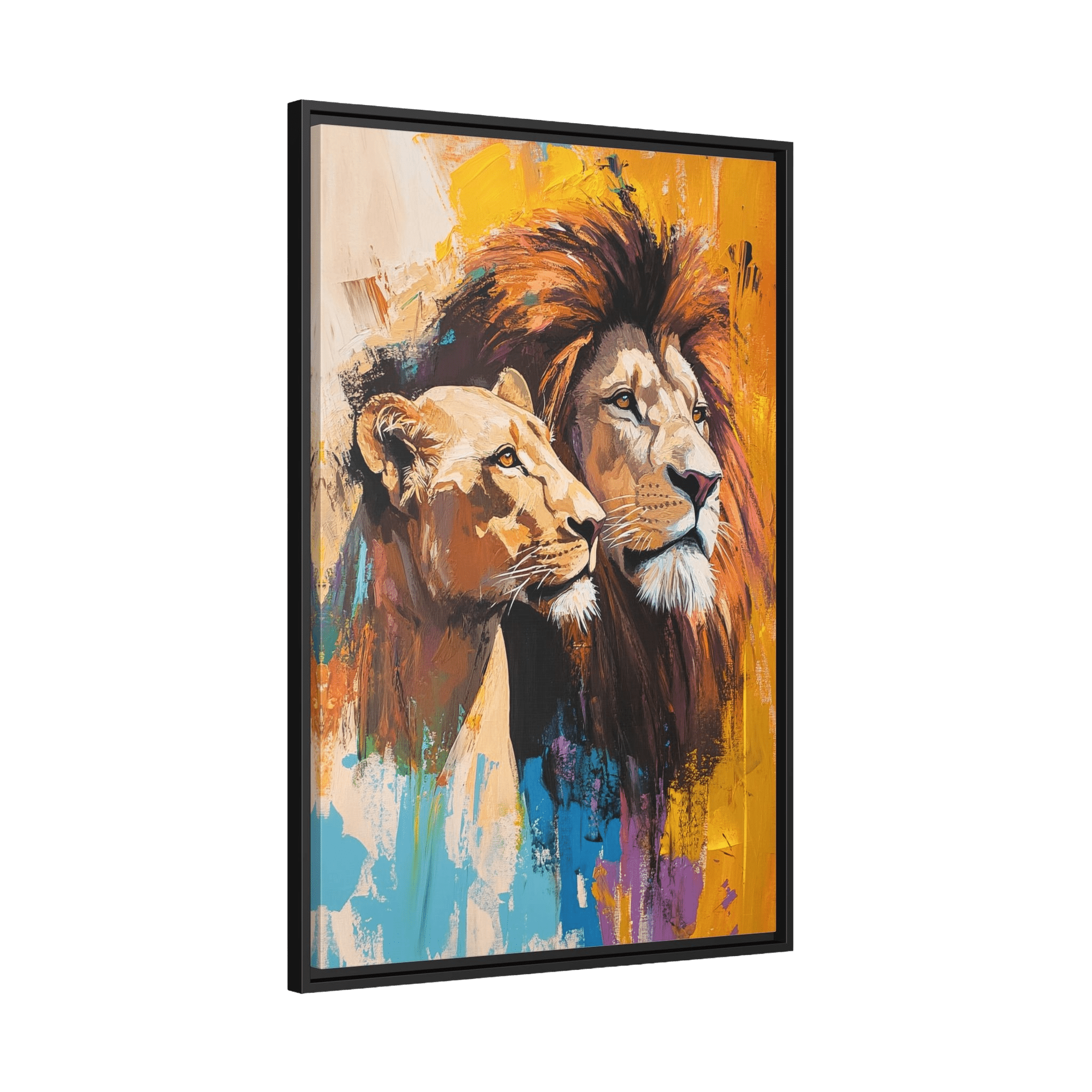 Tableau Coloré Lion - La Maison Du Tableau