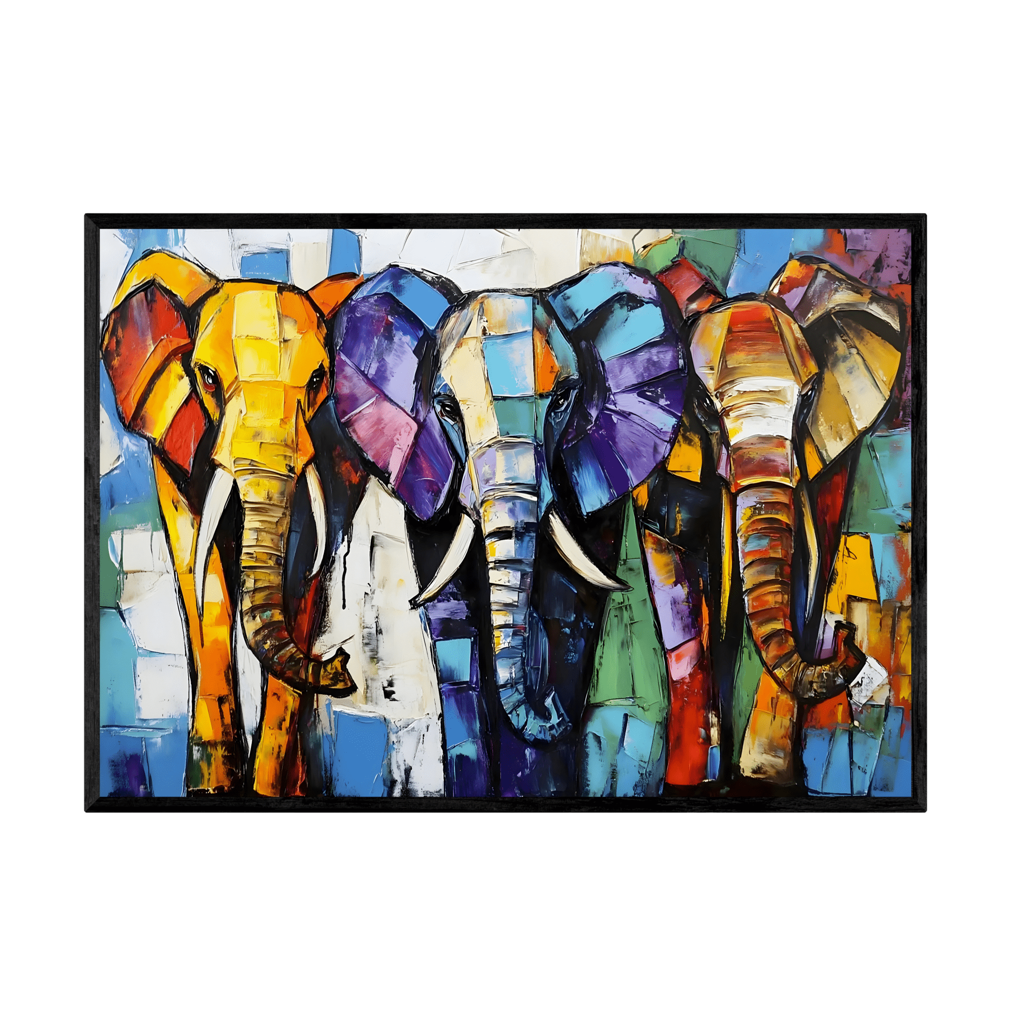 Tableau Éléphant Abstrait - La Maison Du Tableau