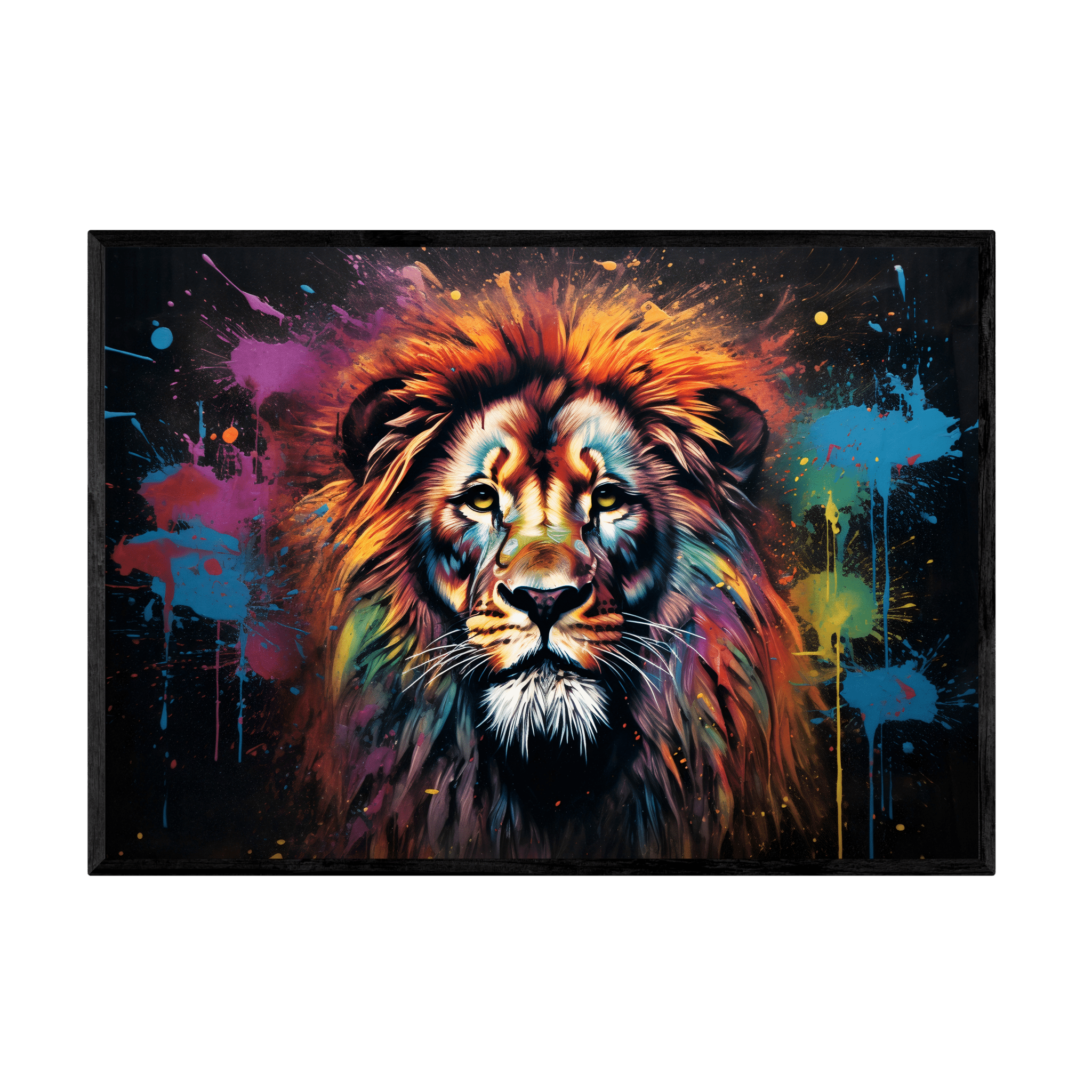 Tableau Lion Coloré - La Maison Du Tableau