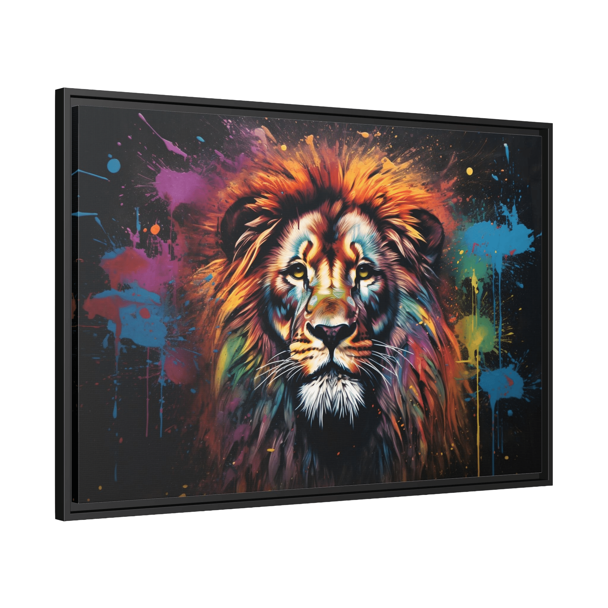 Tableau Lion Coloré - La Maison Du Tableau