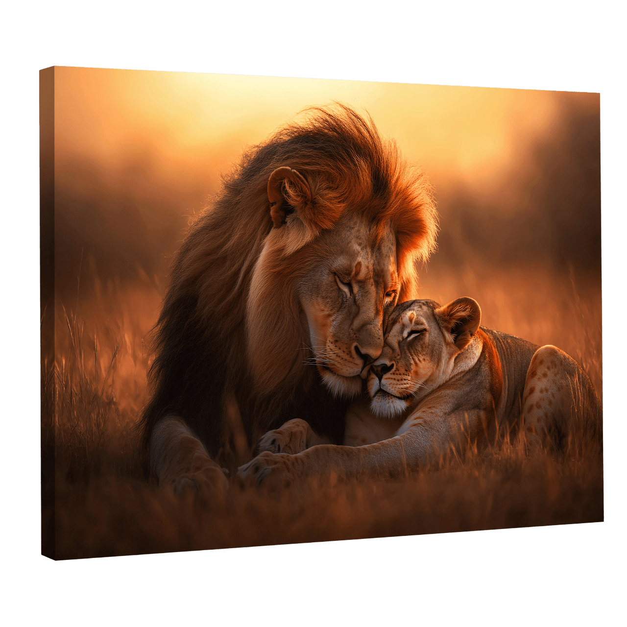 Tableau Lion et Lionne - La Maison Du Tableau