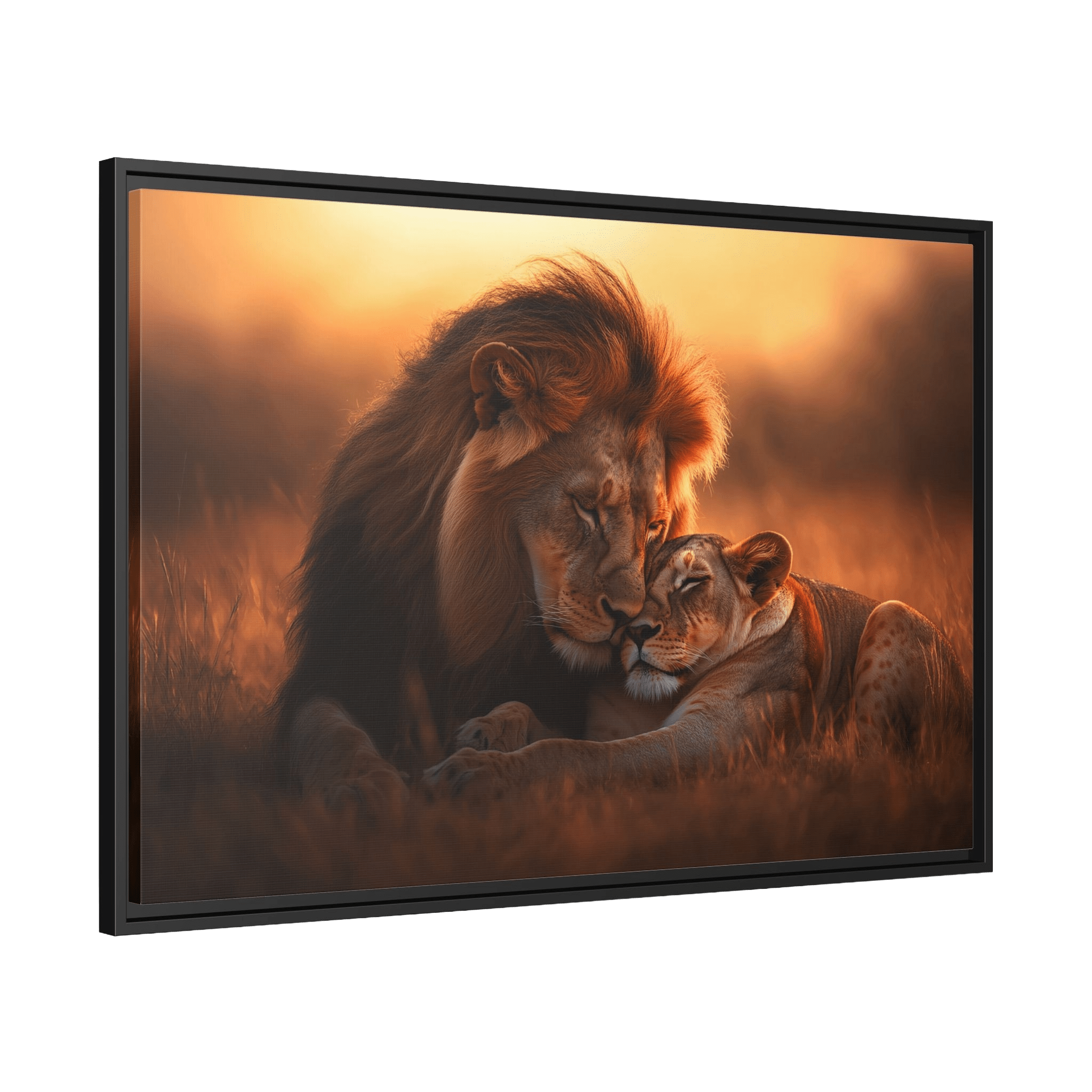 Tableau Lion et Lionne - La Maison Du Tableau