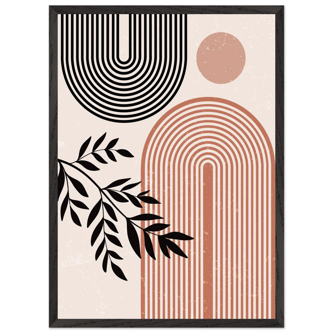 Tableau Minimaliste Arches Terracotta & Noir - La Maison Du Tableau