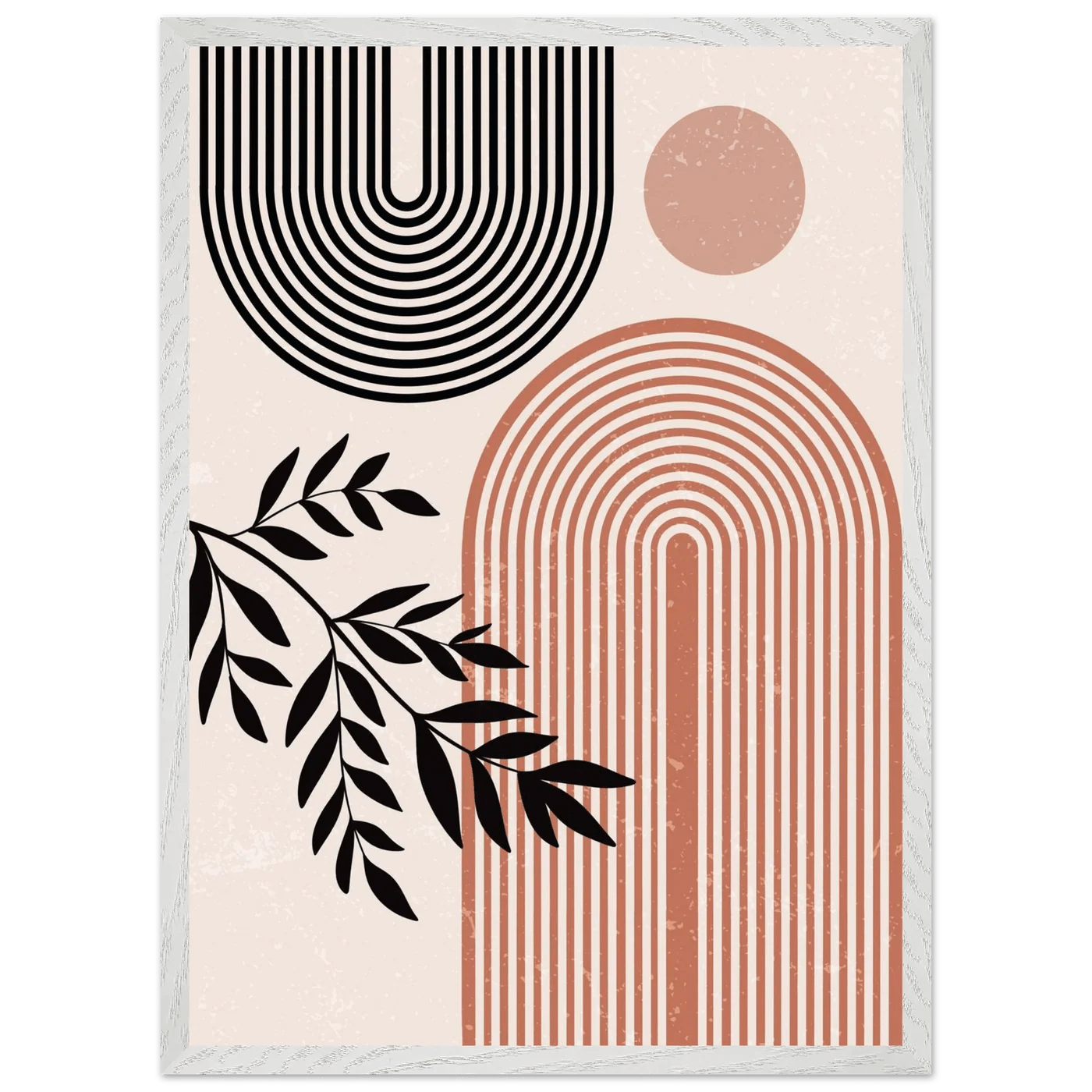 Tableau Minimaliste Arches Terracotta & Noir - La Maison Du Tableau