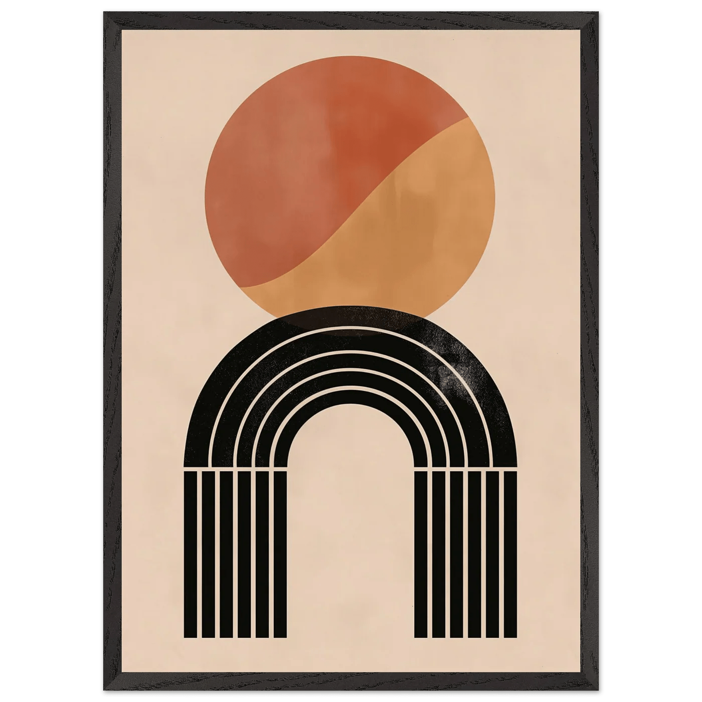 Tableau Minimaliste Éclipse Terracotta - La Maison Du Tableau