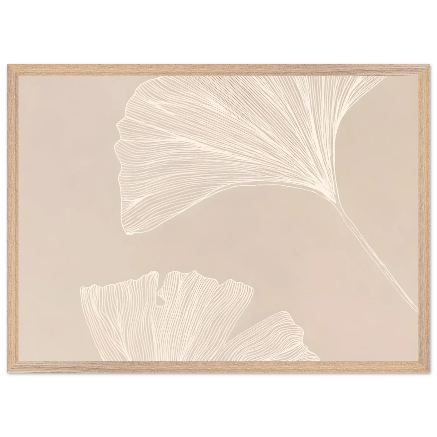 Tableau Minimaliste Feuilles Ginkgo - La Maison Du Tableau