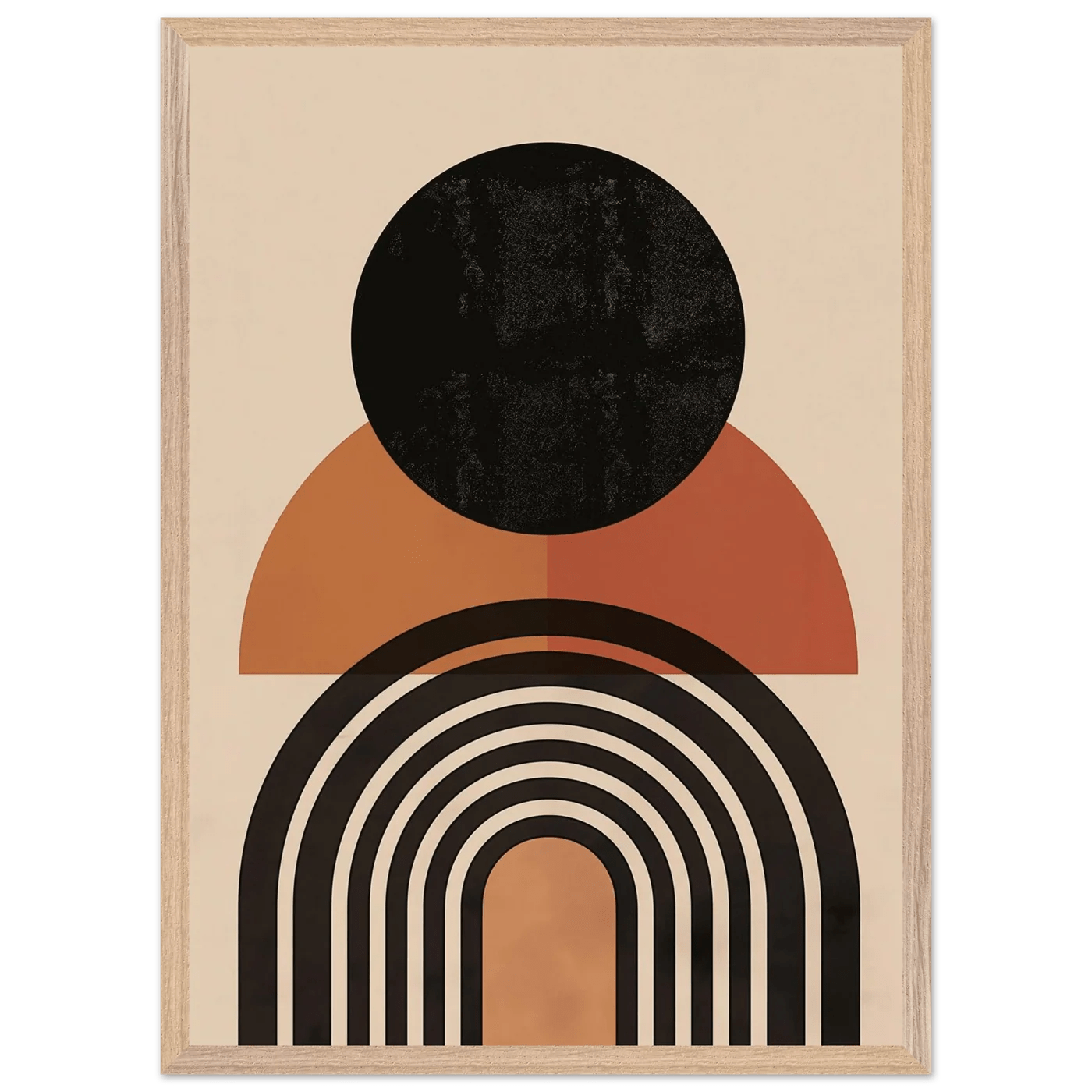 Tableau Minimaliste Géométrique Terracotta - La Maison Du Tableau