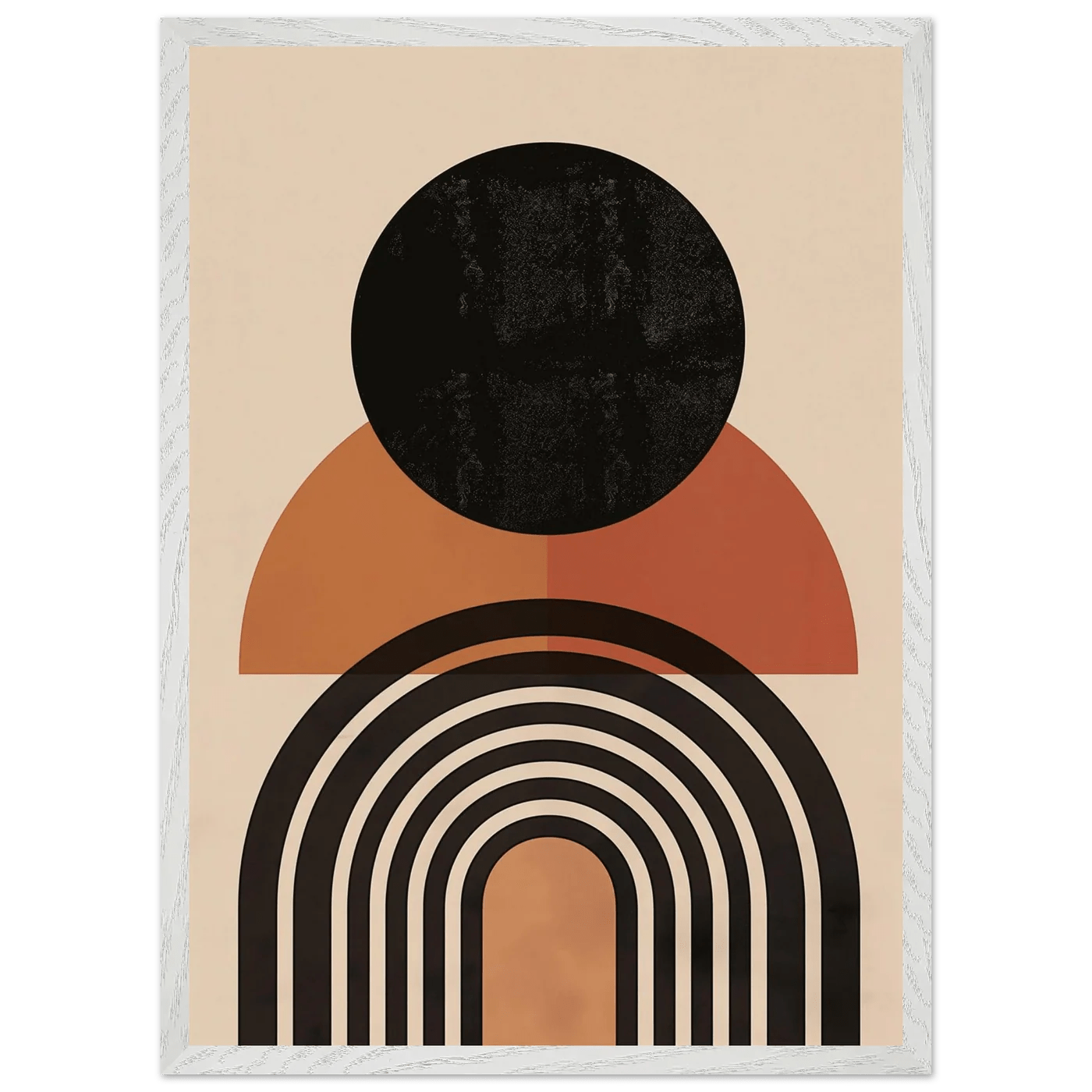 Tableau Minimaliste Géométrique Terracotta - La Maison Du Tableau