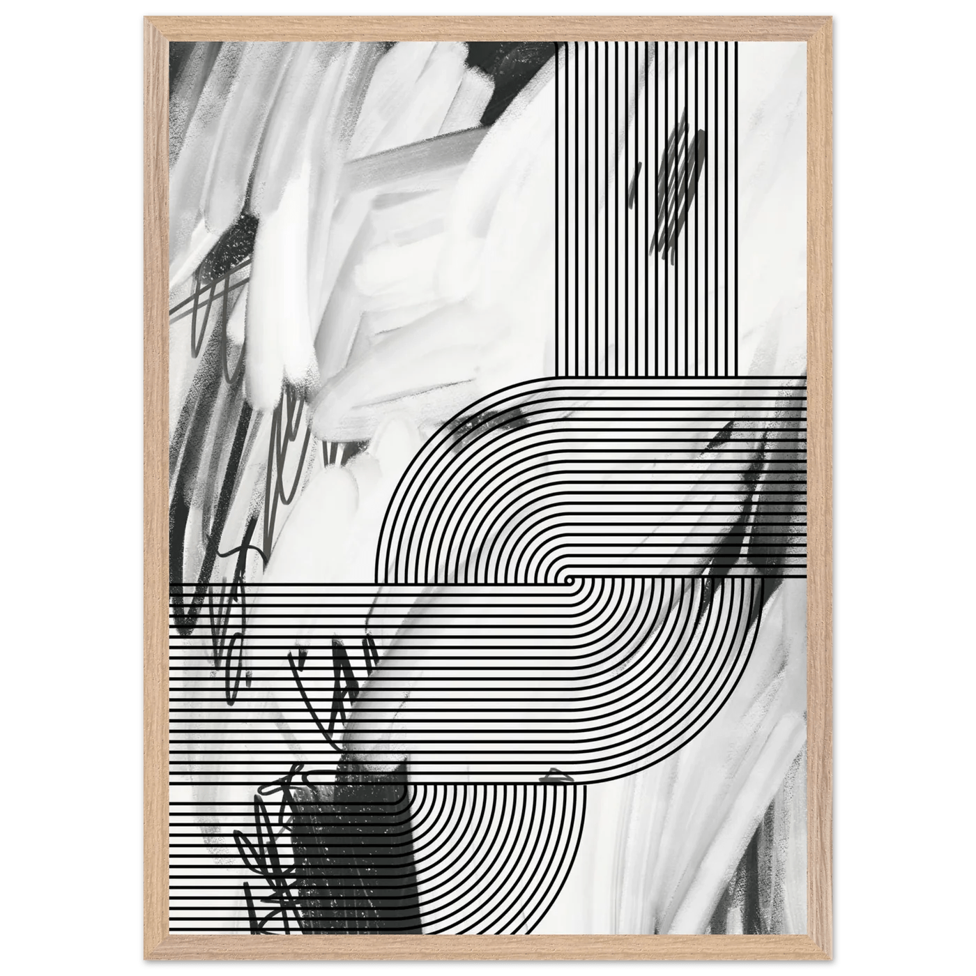 Tableau Minimaliste Noir et Blanc - La Maison Du Tableau