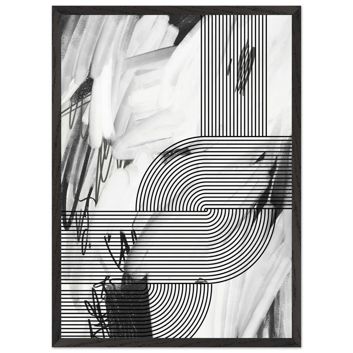 Tableau Minimaliste Noir et Blanc - La Maison Du Tableau