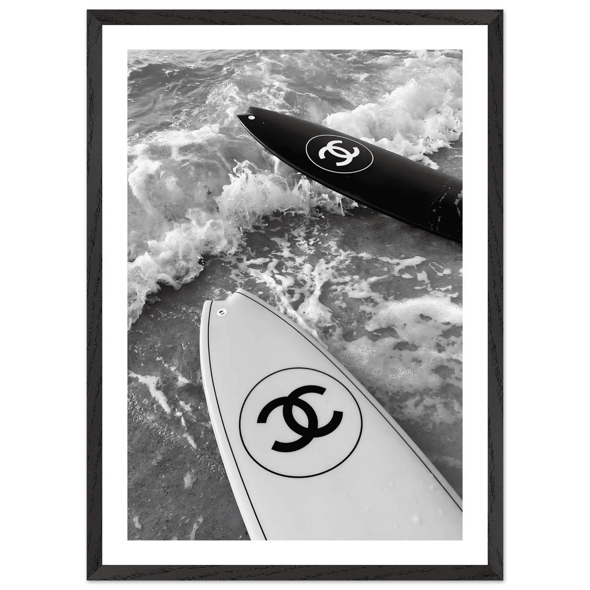 Tableau Noir et Blanc Chanel Planches de Surf - La Maison Du Tableau
