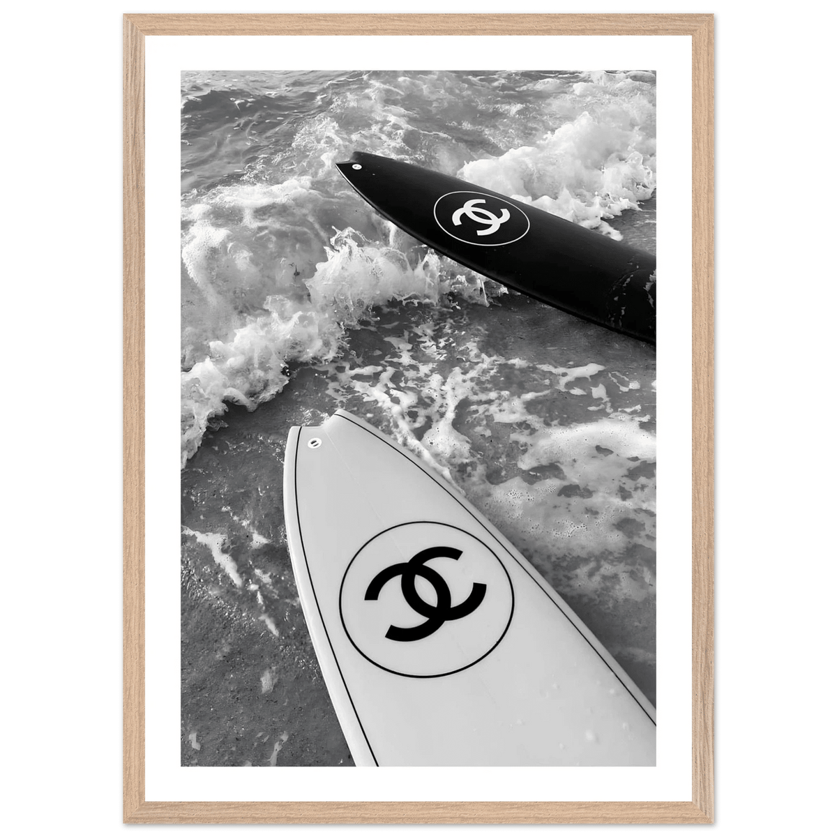 Tableau Noir et Blanc Chanel Planches de Surf - La Maison Du Tableau