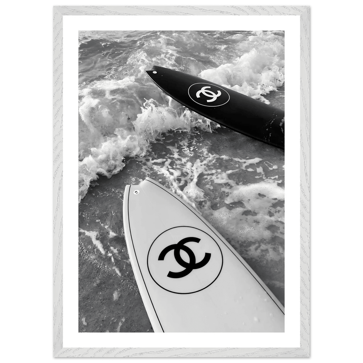 Tableau Noir et Blanc Chanel Planches de Surf - La Maison Du Tableau