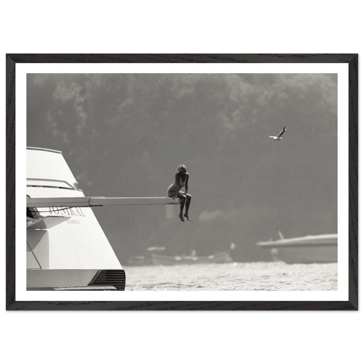 Tableau Noir et Blanc Princesse Diana Yacht - La Maison Du Tableau