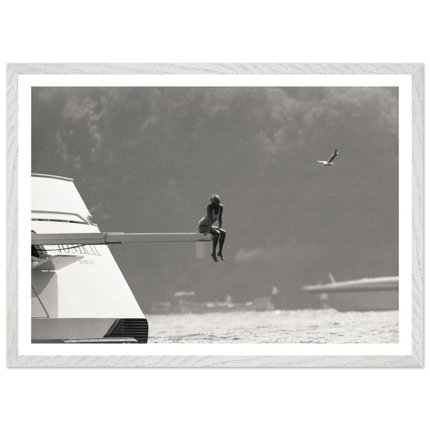 Tableau Noir et Blanc Princesse Diana Yacht - La Maison Du Tableau