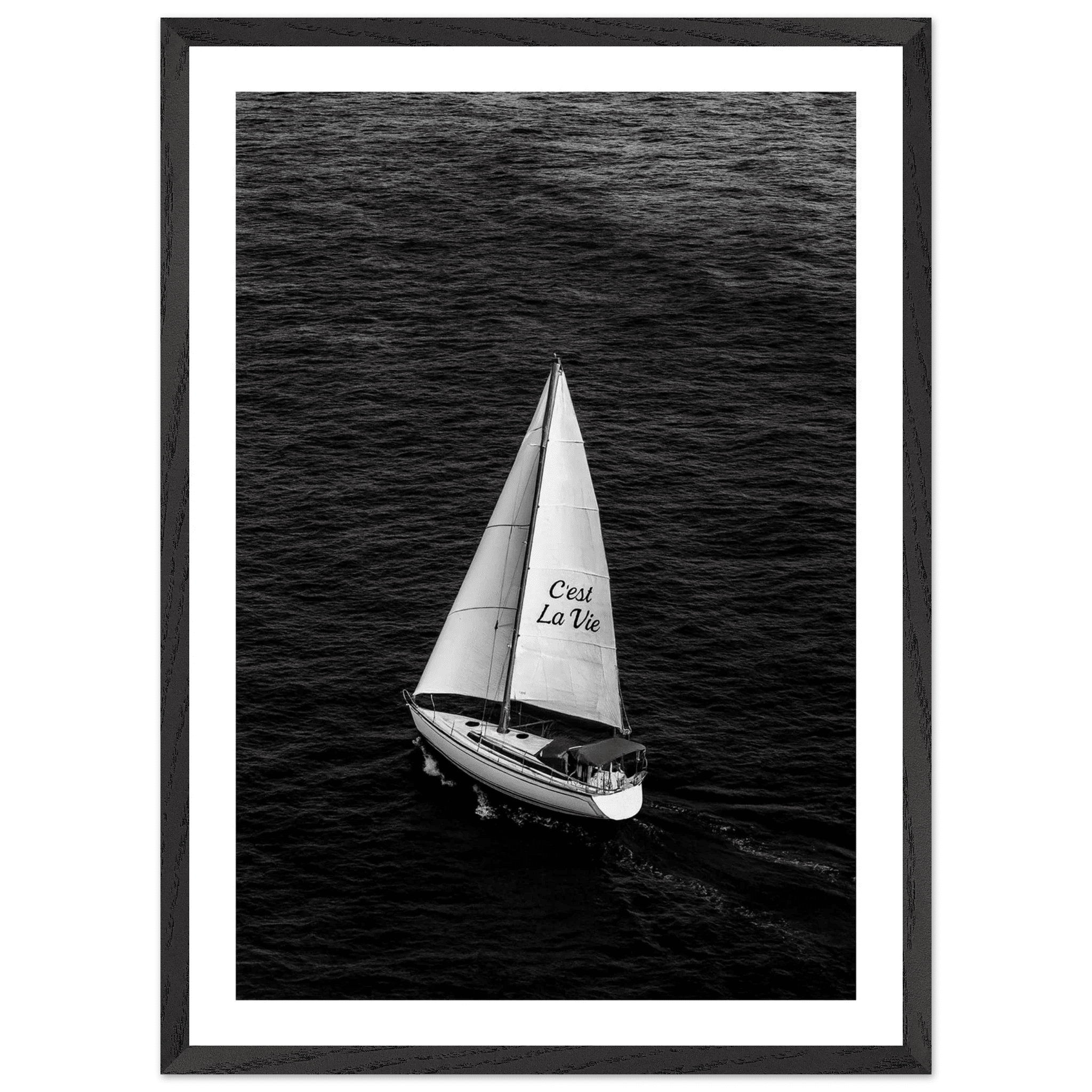 Tableau Noir et Blanc Voilier C'est la Vie - La Maison Du Tableau