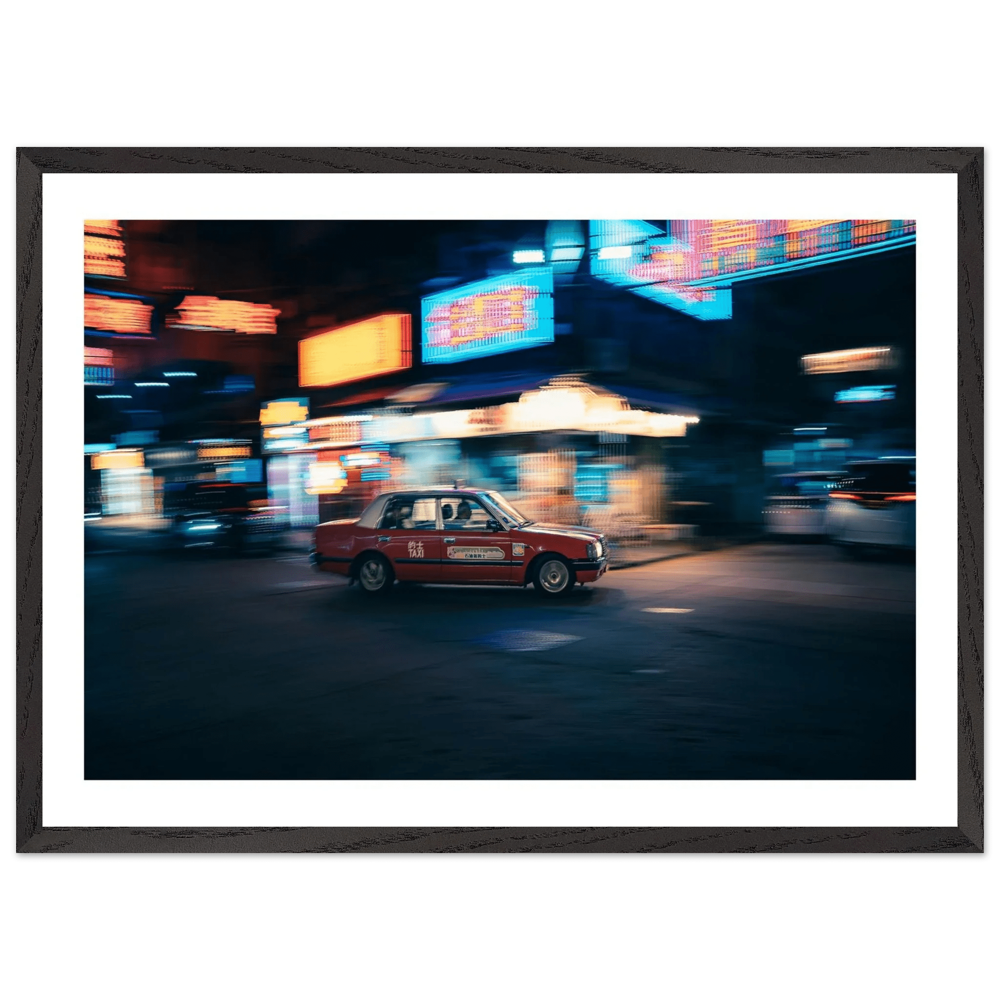 Tableau Photographie Taxi Rouge Hong Kong - La Maison Du Tableau