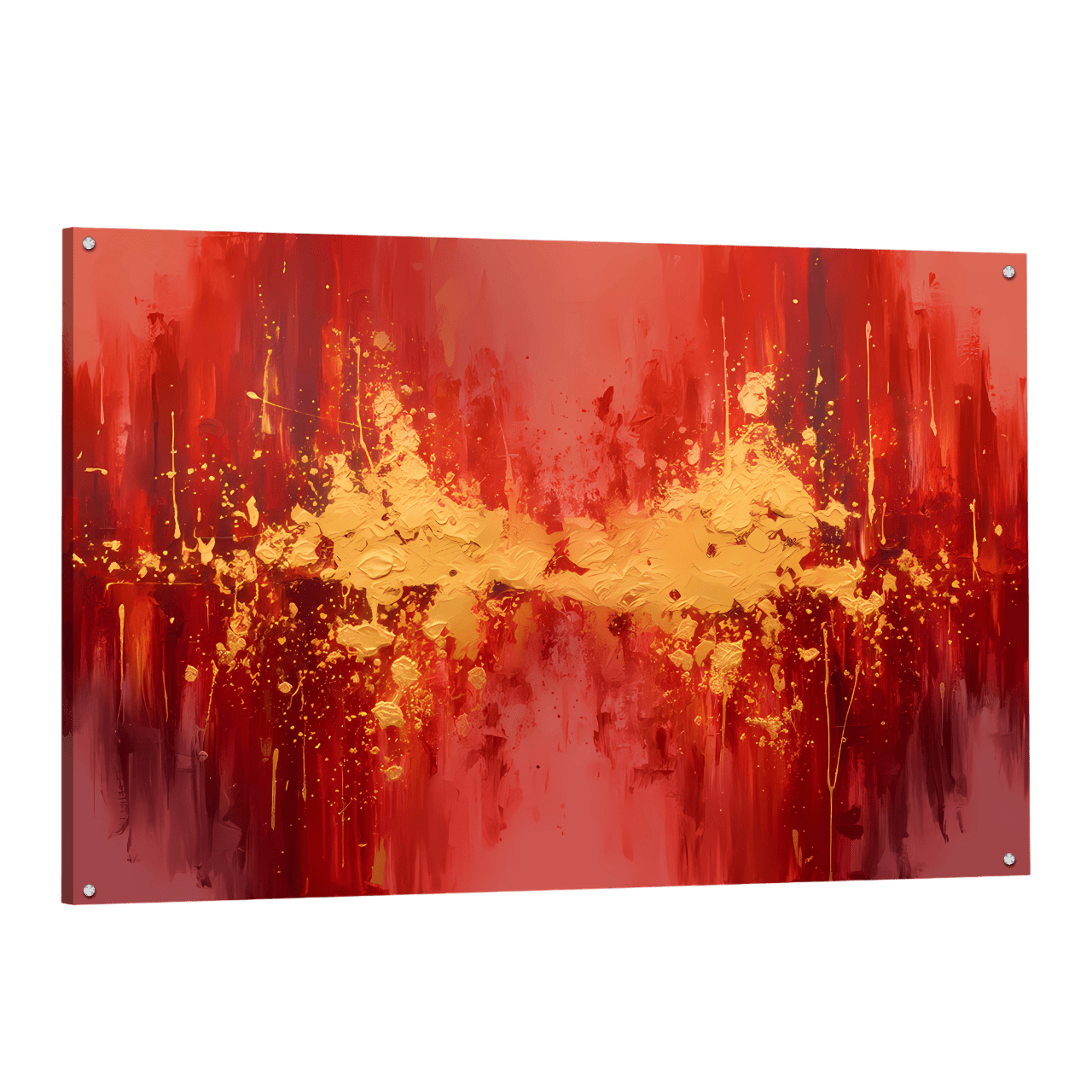 Tableau Rouge Abstrait - La Maison Du Tableau