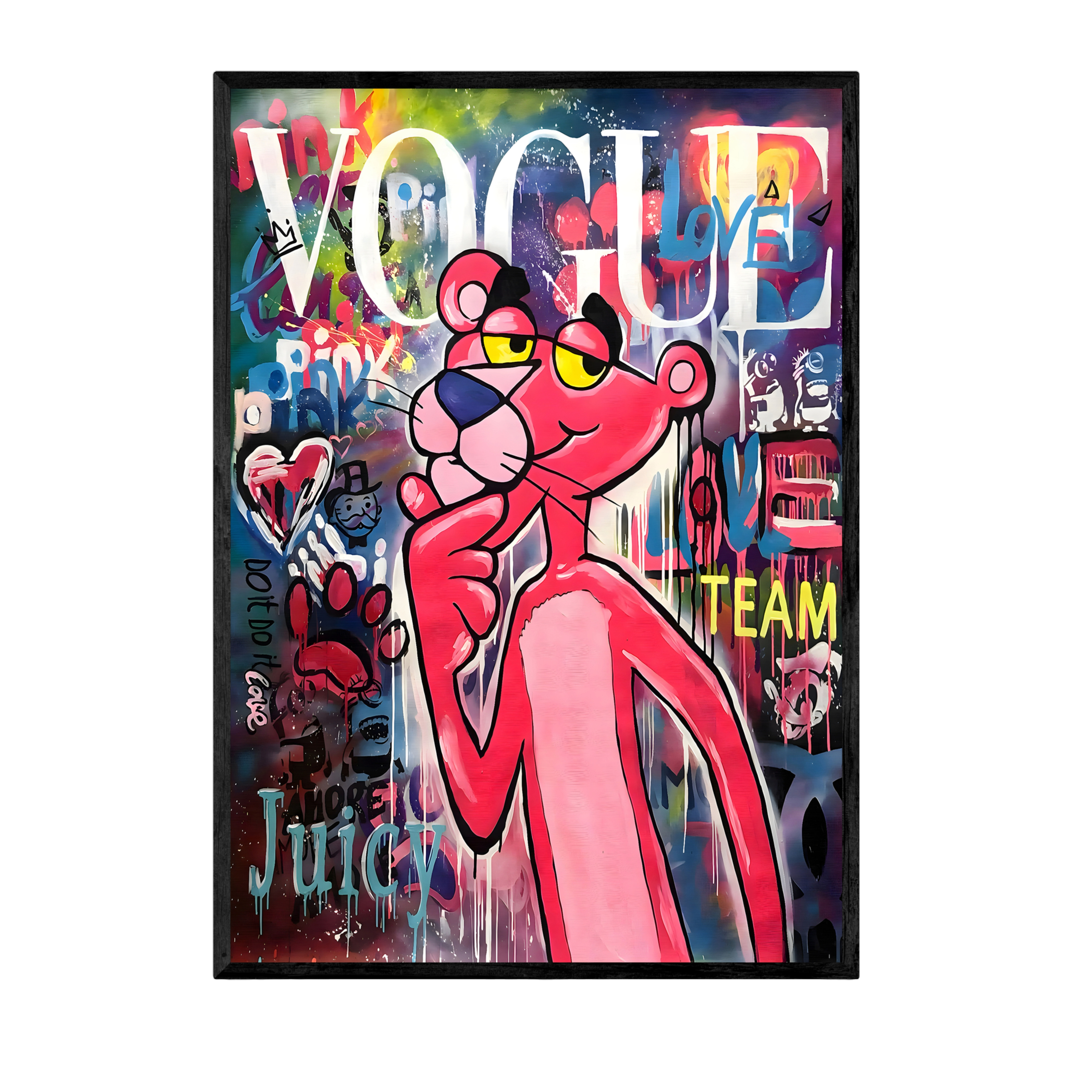 Tableau Street Art Panthère Rose