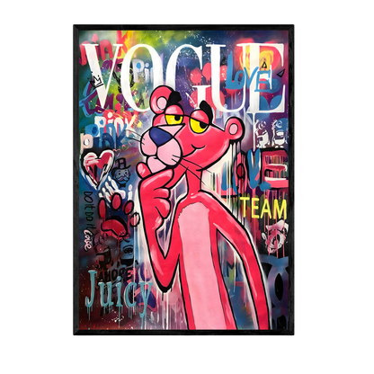 Tableau Street Art Panthère Rose