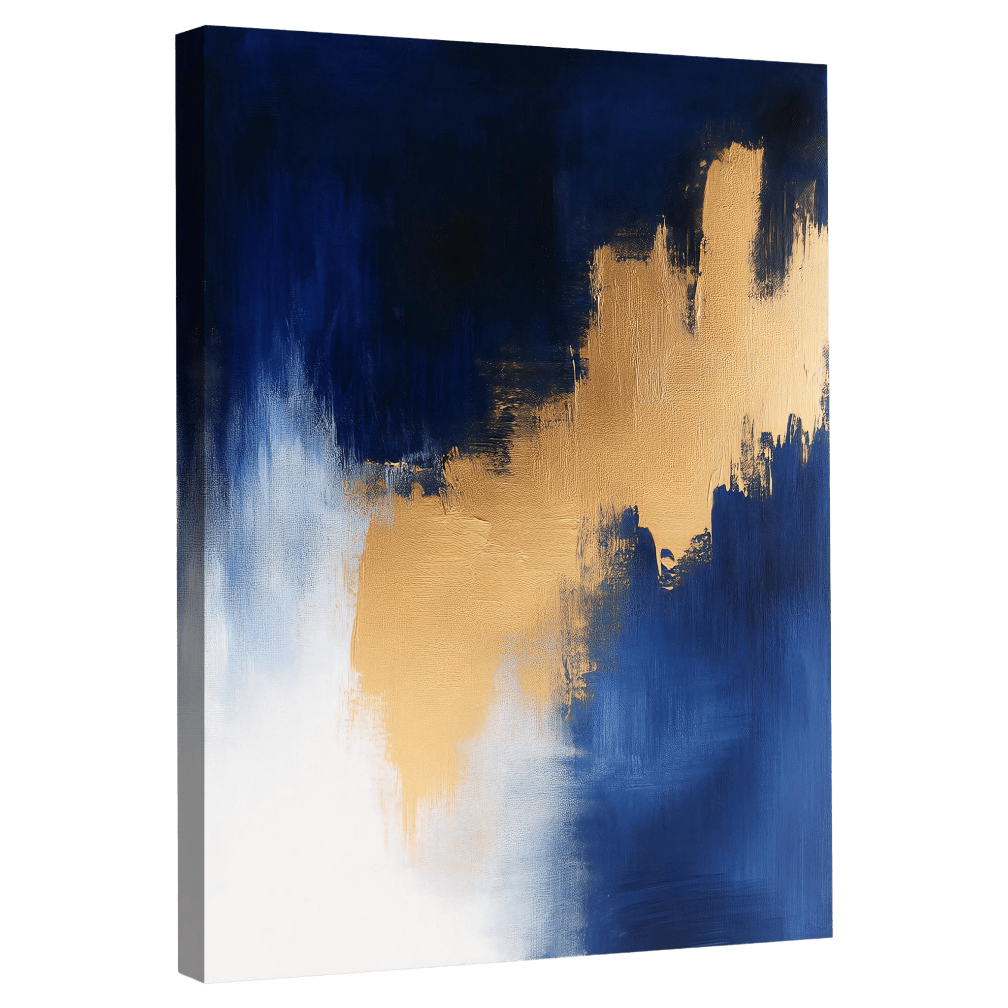 Tableau Abstrait Bleu et Or - La Maison Du Tableau