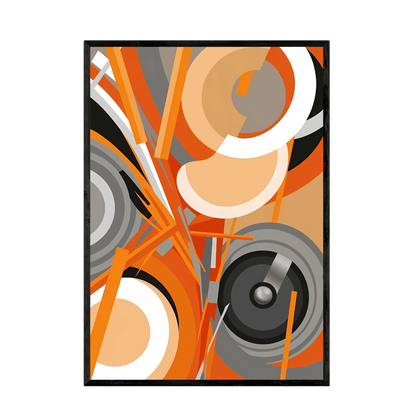 Tableau Abstrait Contemporain Orange - La Maison Du Tableau