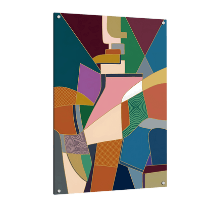 Tableau Abstrait Géométrique Multicolore - La Maison Du Tableau