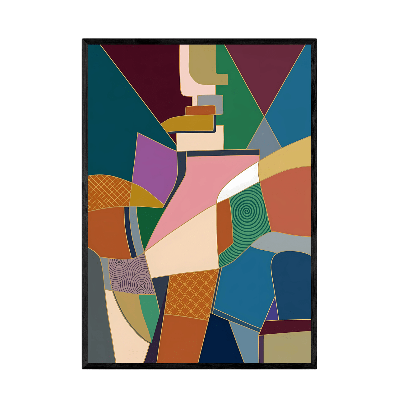 Tableau Abstrait Géométrique Multicolore - La Maison Du Tableau