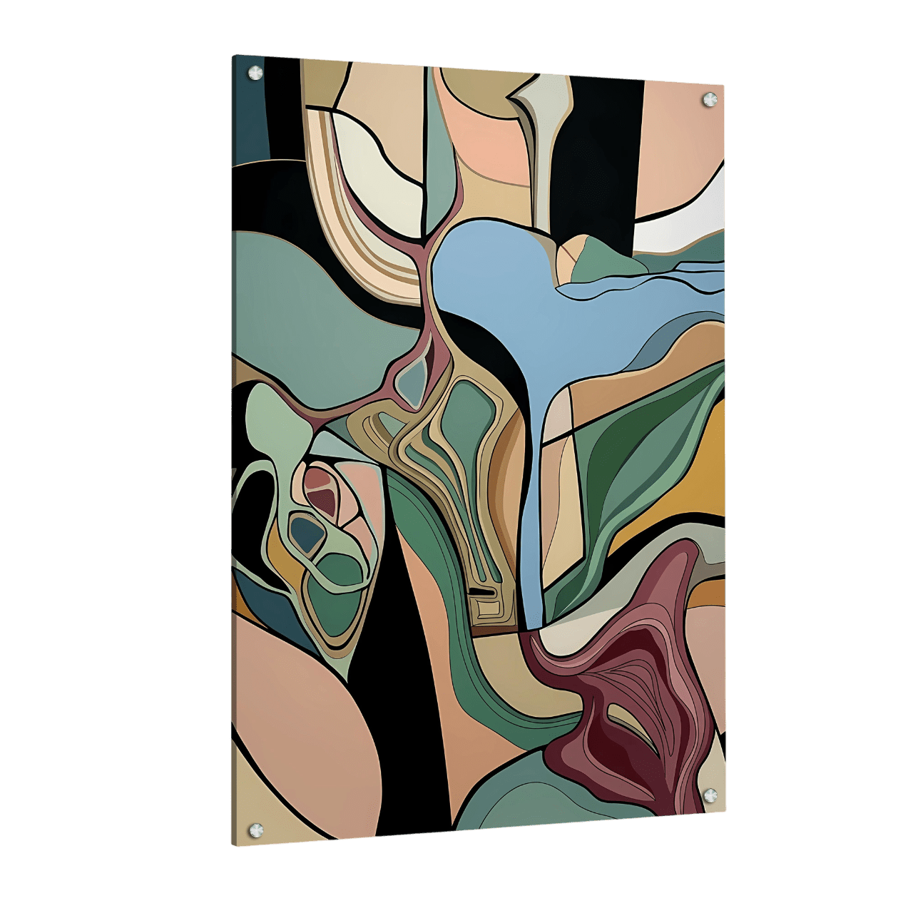 Tableau Abstrait Moderne Formes Organiques - La Maison Du Tableau