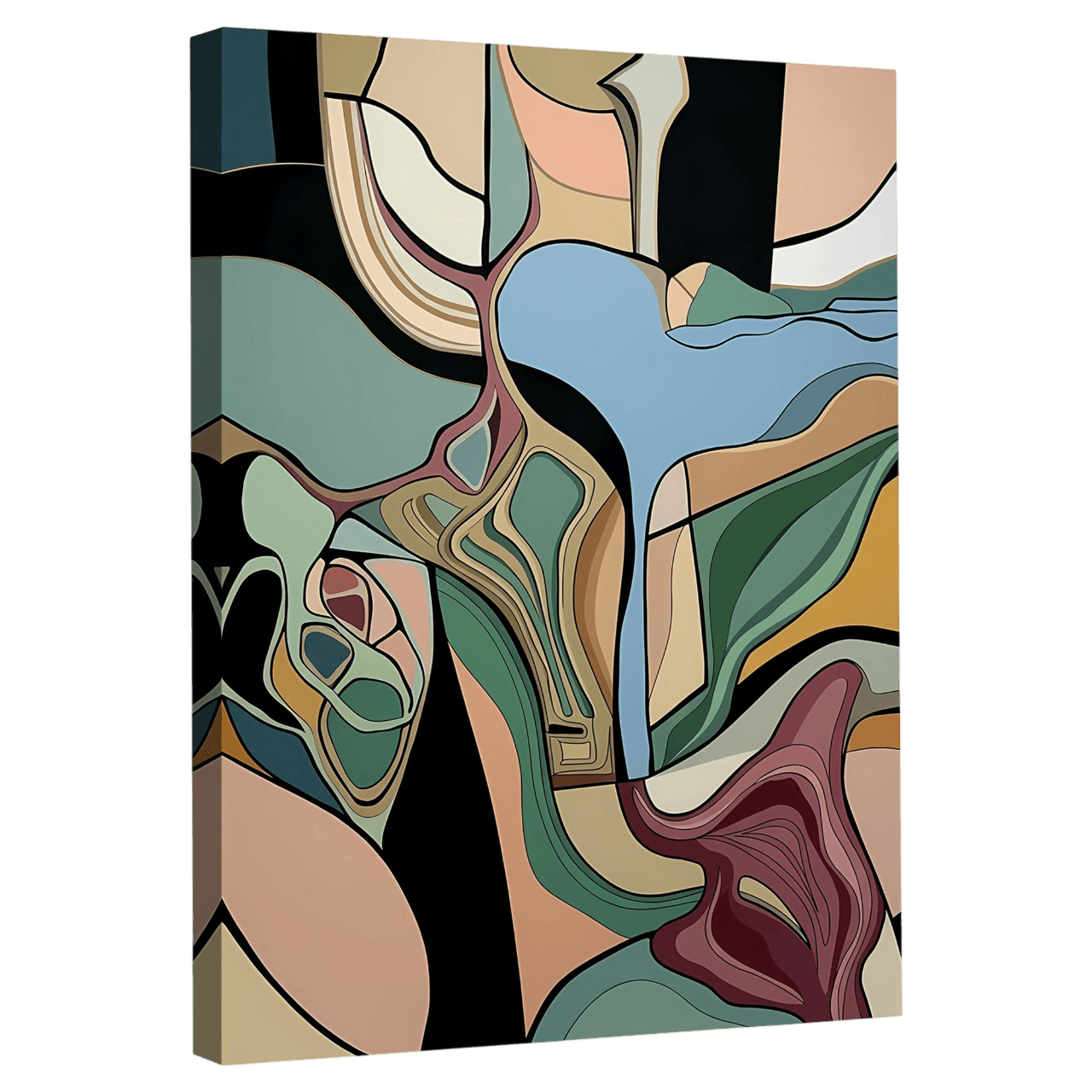 Tableau Abstrait Moderne Formes Organiques - La Maison Du Tableau
