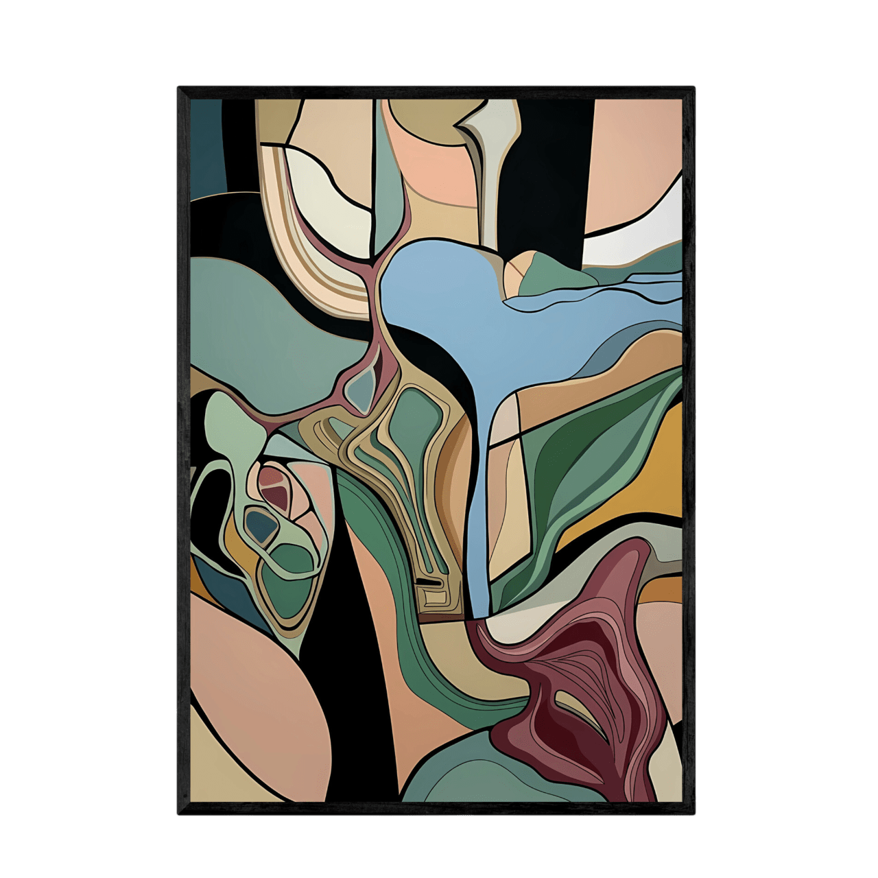 Tableau Abstrait Moderne Formes Organiques - La Maison Du Tableau