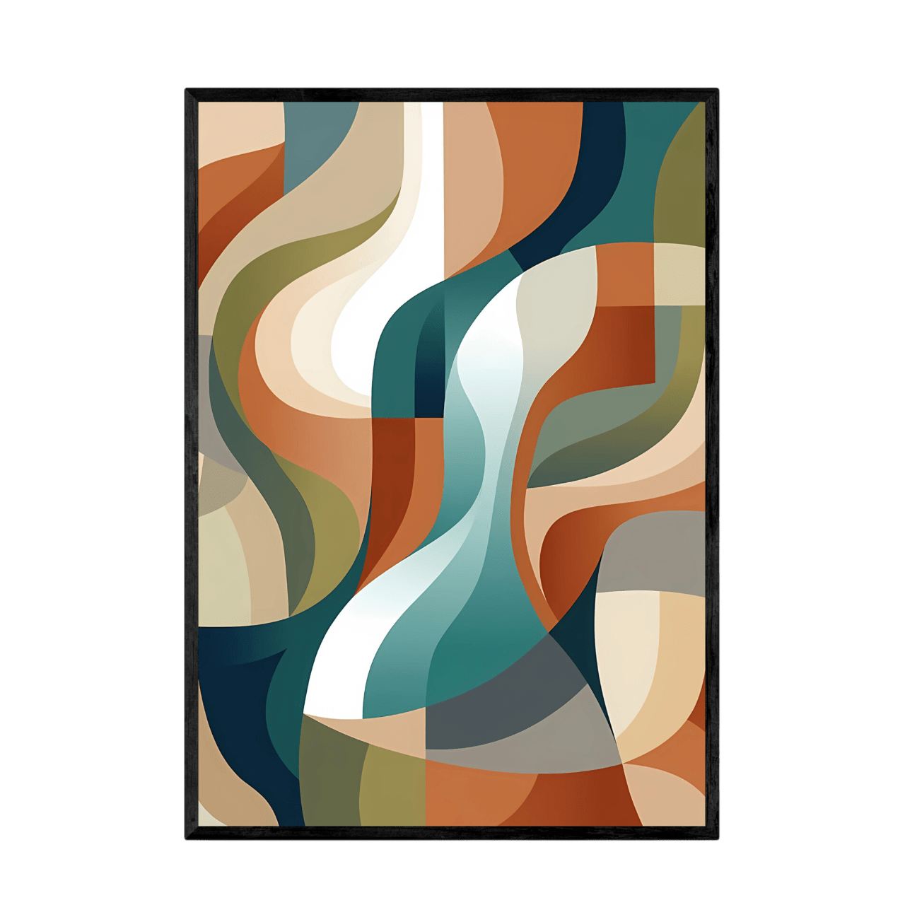Tableau Abstrait Vagues Fluides - La Maison Du Tableau