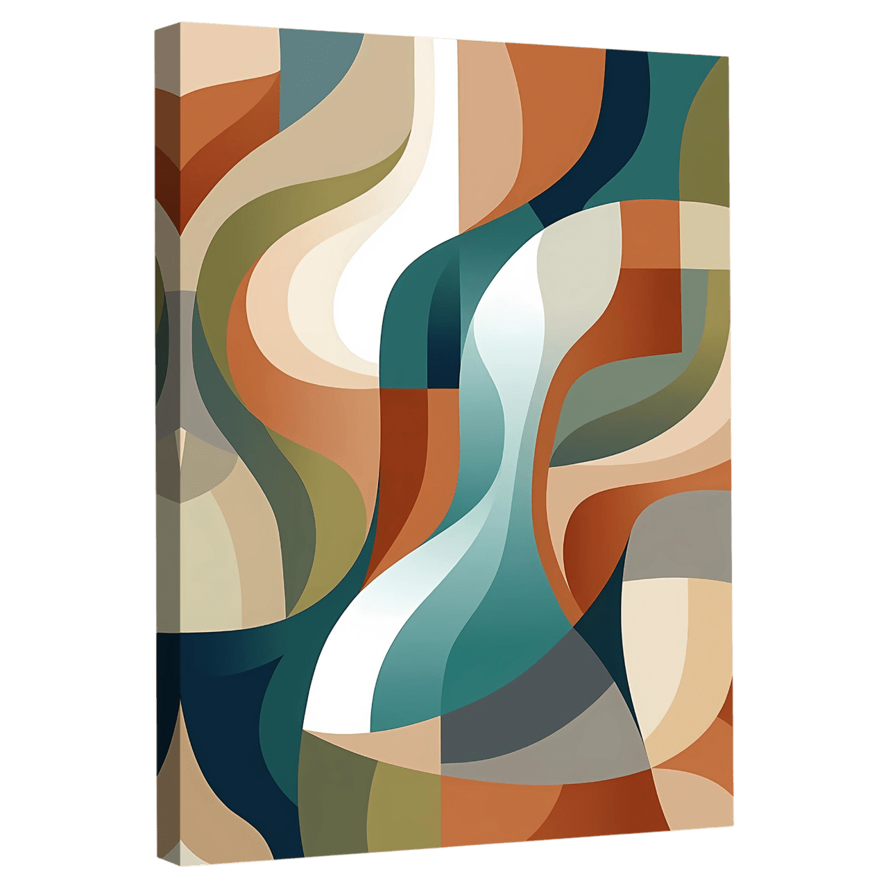 Tableau Abstrait Vagues Fluides - La Maison Du Tableau