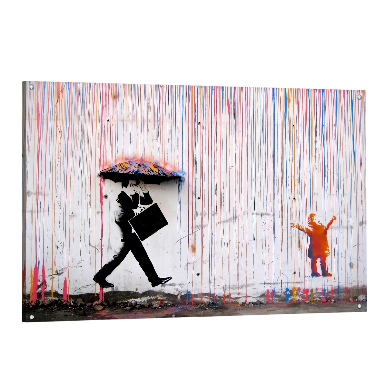 Tableau Banksy Colored Rain - La Maison Du Tableau