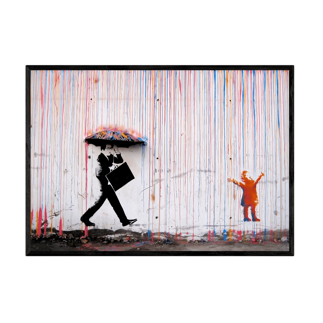 Tableau Banksy Colored Rain - La Maison Du Tableau