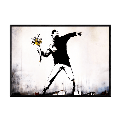 Tableau Banksy Flower Thrower - La Maison Du Tableau