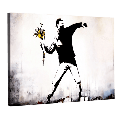 Tableau Banksy Flower Thrower - La Maison Du Tableau