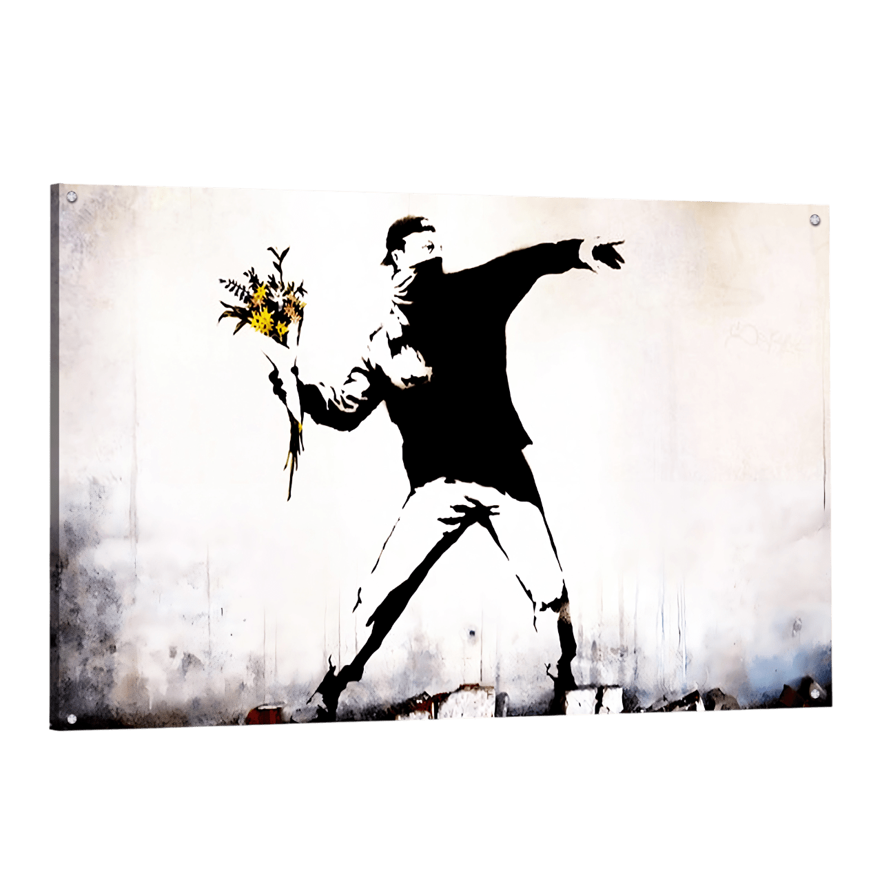 Tableau Banksy Flower Thrower - La Maison Du Tableau