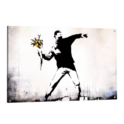 Tableau Banksy Flower Thrower - La Maison Du Tableau