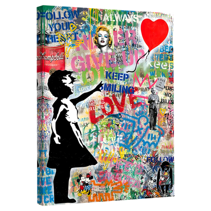 Tableau Banksy La Petite Fille Au Ballon - La Maison Du Tableau