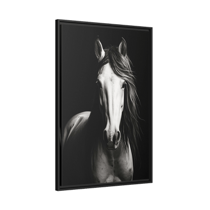 Tableau Cheval Noir et Blanc - La Maison Du Tableau