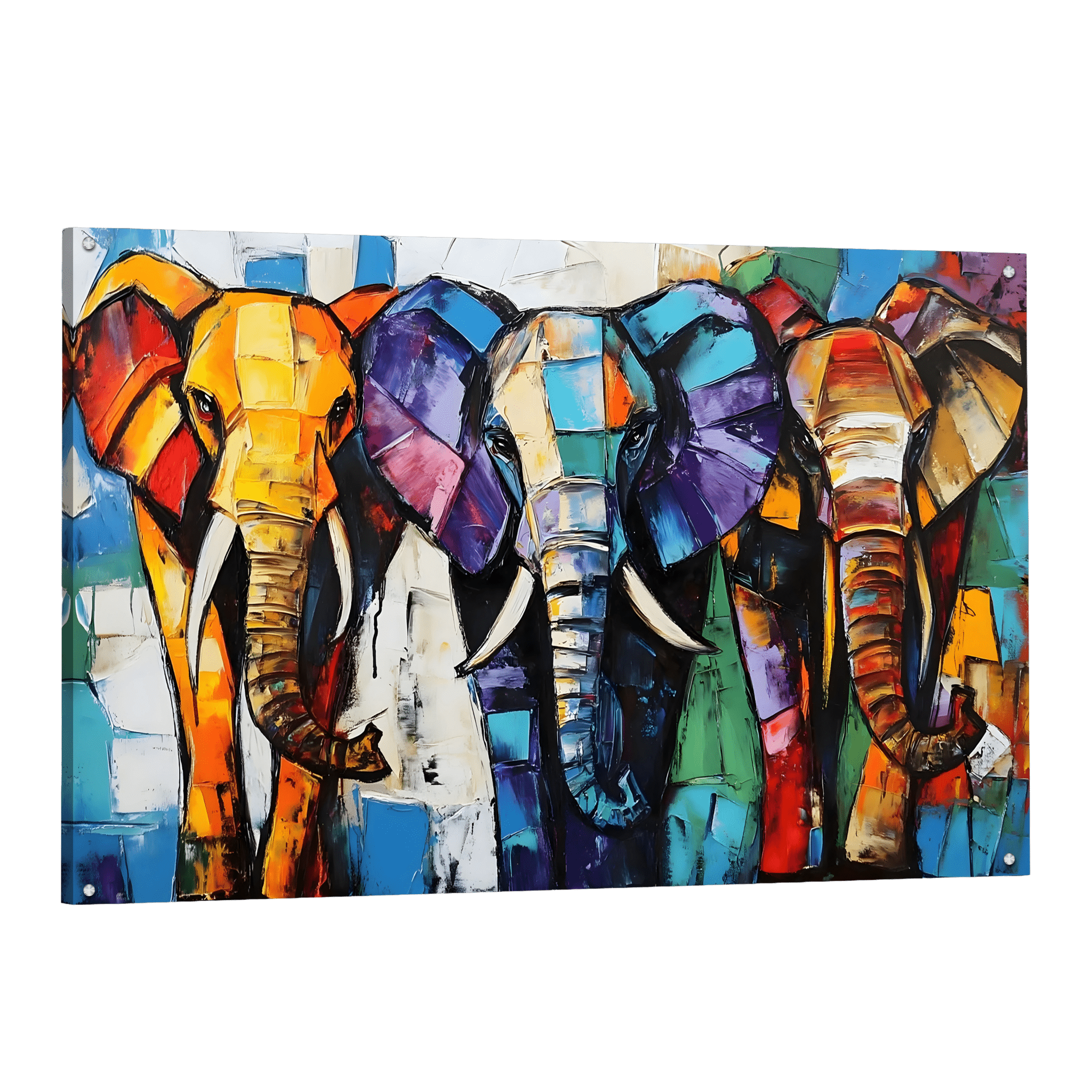 Tableau Éléphant Abstrait - La Maison Du Tableau