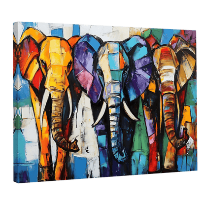 Tableau Éléphant Abstrait - La Maison Du Tableau