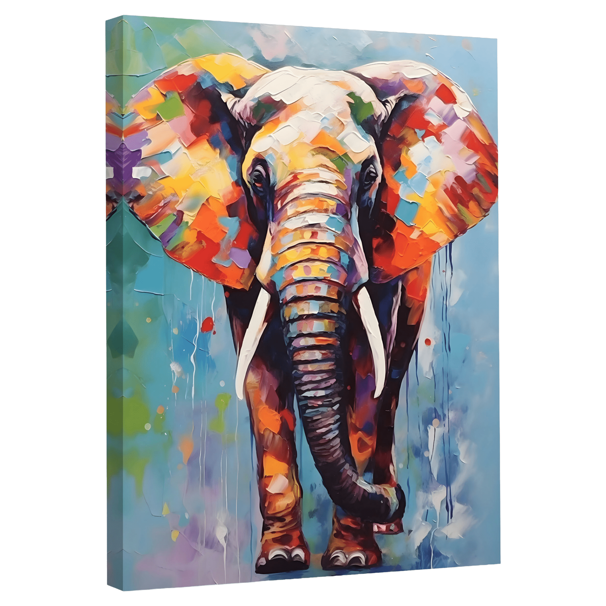 Tableau Éléphant Coloré - La Maison Du Tableau