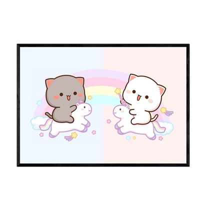 Tableau Kawaii Chatons Licornes - La Maison Du Tableau