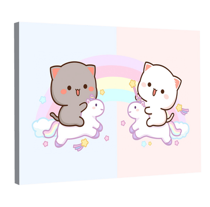 Tableau Kawaii Chatons Licornes - La Maison Du Tableau